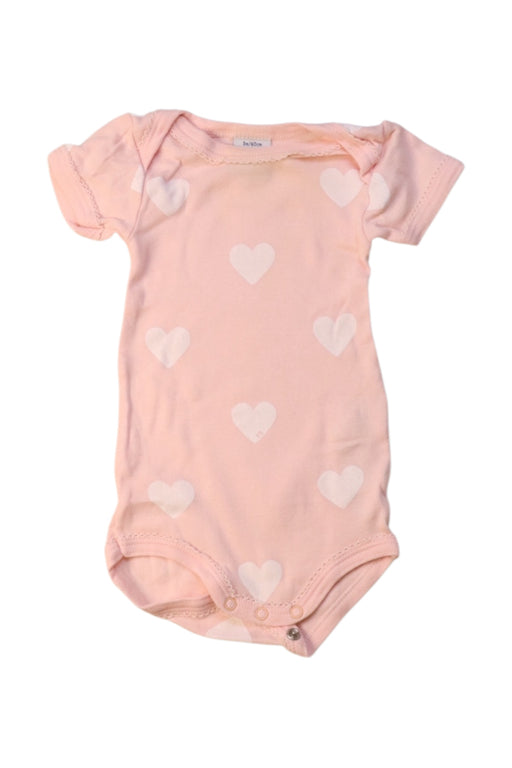 A Pink Short Sleeve Bodysuits from Petit Bateau in size 0-3M for girl. (Front View)