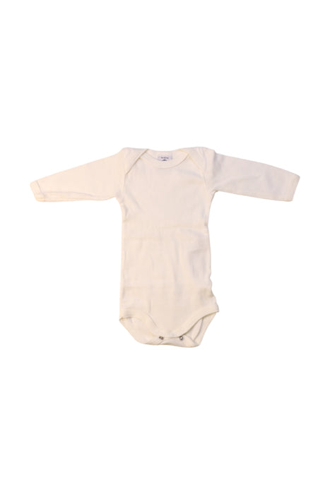 A White Long Sleeve Bodysuits from Petit Bateau in size 0-3M for girl. (Front View)