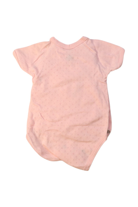 A Pink Short Sleeve Bodysuits from Petit Bateau in size 0-3M for girl. (Back View)