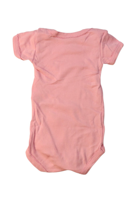 A Pink Short Sleeve Bodysuits from Petit Bateau in size 0-3M for girl. (Back View)