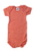A Peach Short Sleeve Bodysuits from Petit Bateau in size 0-3M for girl. (Front View)