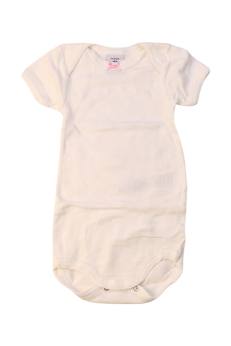 A White Short Sleeve Bodysuits from Petit Bateau in size 0-3M for girl. (Front View)