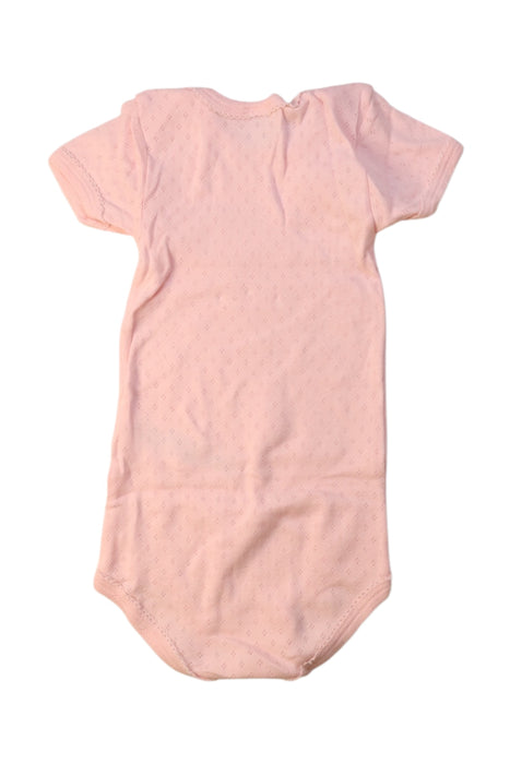 A Peach Short Sleeve Bodysuits from Petit Bateau in size 12-18M for girl. (Back View)