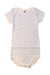 A White Short Sleeve Bodysuits from Petit Bateau in size 12-18M for girl. (Front View)