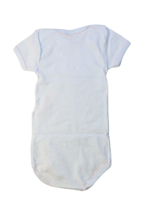 A Blue Short Sleeve Bodysuits from Petit Bateau in size 12-18M for girl. (Back View)