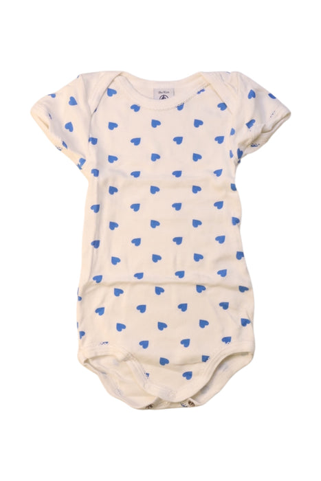 A White Short Sleeve Bodysuits from Petit Bateau in size 12-18M for girl. (Front View)