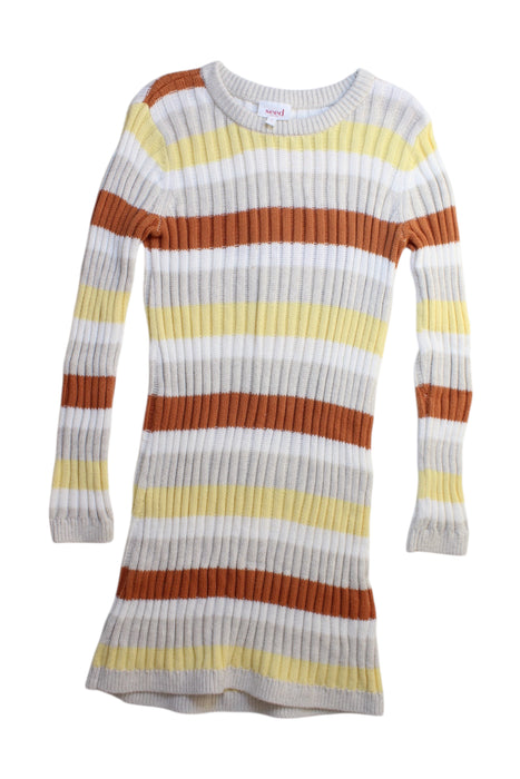 A Multicolour Sweater Dresses from Seed in size 7Y for girl. (Front View)