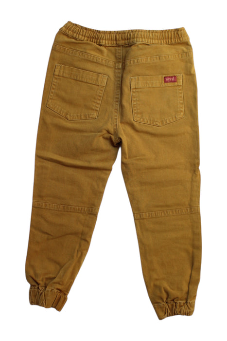 A Brown Casual Pants from Seed in size 4T for boy. (Back View)