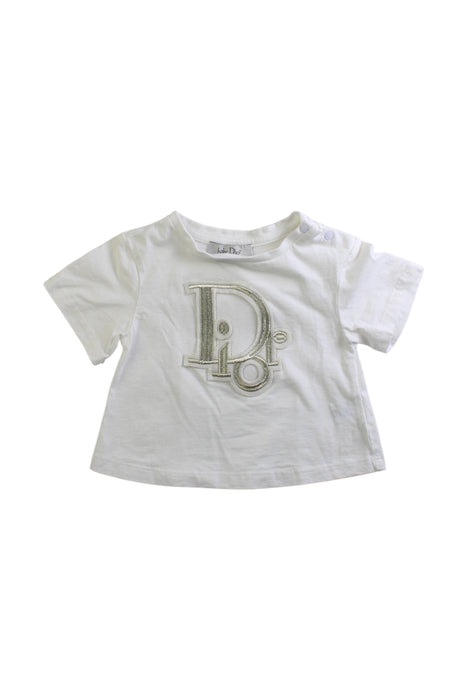 A White Short Sleeve T Shirts from Dior Kids in size 6-12M for girl. (Front View)