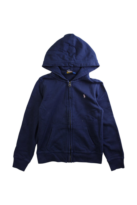 A Navy Hooded Sweatshirts from Polo Ralph Lauren in size 8Y for girl. (Front View)