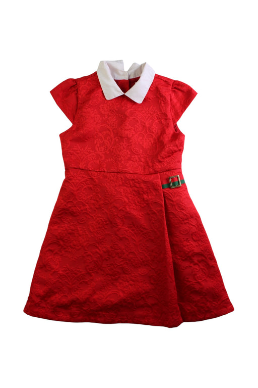 A Red Short Sleeve Dresses from Janie & Jack in size 6T for girl. (Front View)