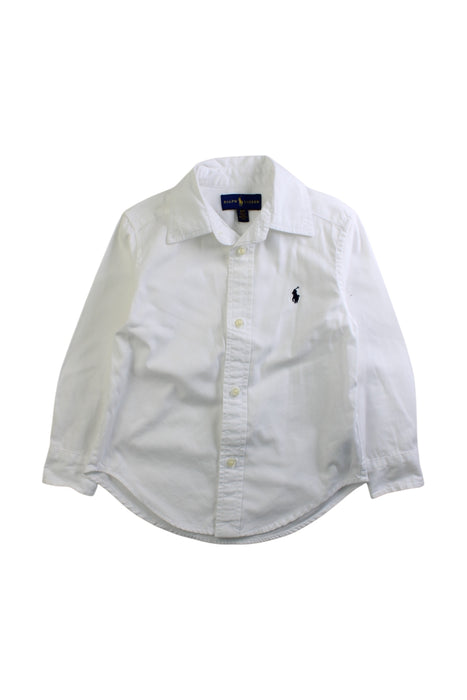 A White Long Sleeve Shirts from Ralph Lauren in size 3T for boy. (Front View)