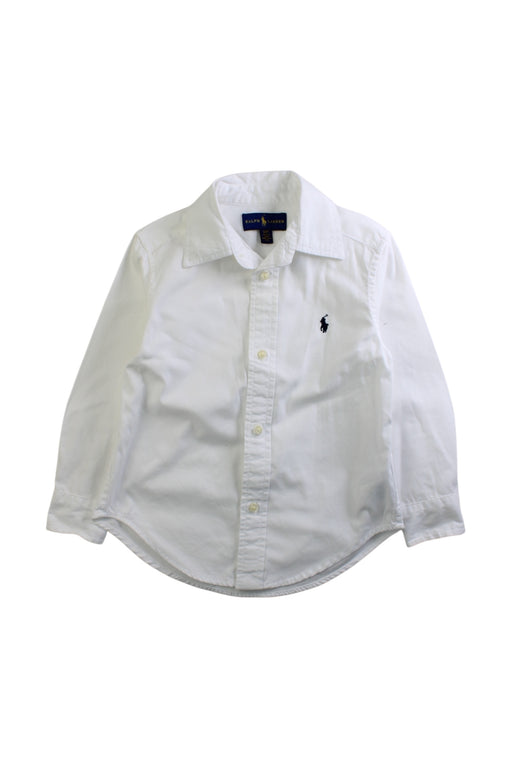 A White Long Sleeve Shirts from Ralph Lauren in size 3T for boy. (Front View)