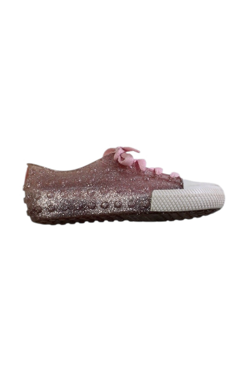 A Pink Sneakers from Mini Melissa in size 6T for girl. (Front View)