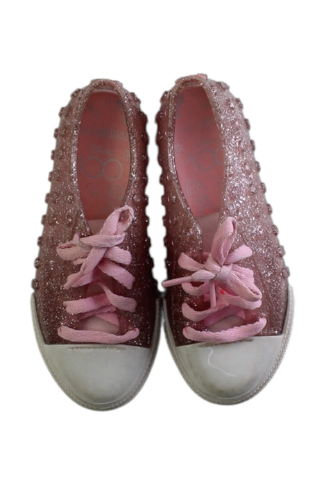 A Pink Sneakers from Mini Melissa in size 6T for girl. (Back View)