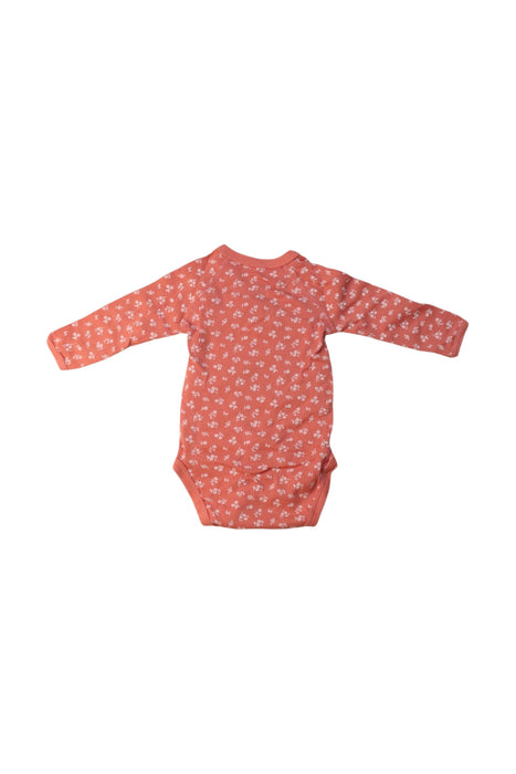 A Pink Long Sleeve Bodysuits from Petit Bateau in size 0-3M for girl. (Back View)
