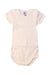 A White Short Sleeve Bodysuits from Petit Bateau in size 6-12M for girl. (Front View)