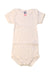 A White Short Sleeve Bodysuits from Petit Bateau in size 6-12M for girl. (Front View)