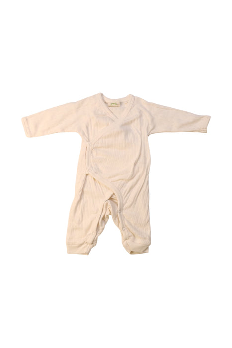A White Long Sleeve Bodysuits from Nature Baby in size Newborn for neutral. (Front View)