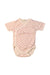 A Pink Short Sleeve Bodysuits from Nature Baby in size 0-3M for girl. (Front View)
