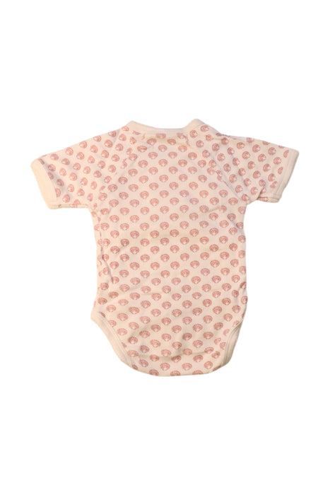 A Pink Short Sleeve Bodysuits from Nature Baby in size 0-3M for girl. (Back View)