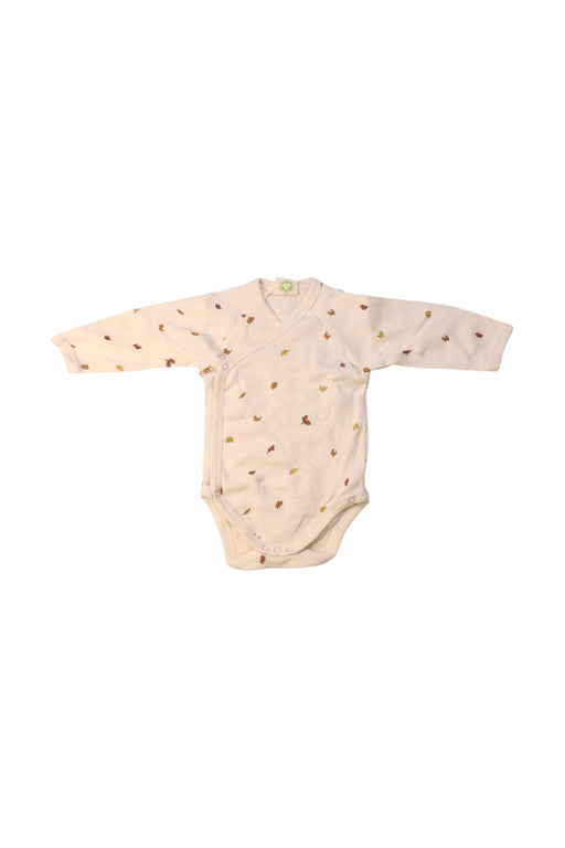 A Beige Long Sleeve Bodysuits from Nature Baby in size 0-3M for girl. (Front View)