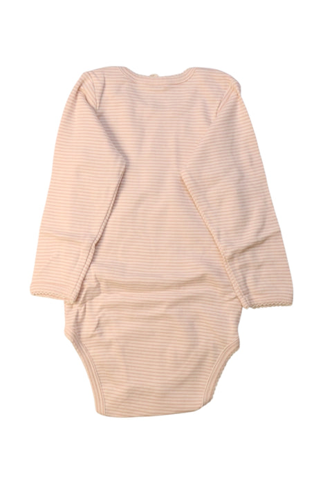 A Peach Long Sleeve Bodysuits from Nature Baby in size 6-12M for girl. (Back View)