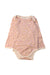 A Pink Long Sleeve Bodysuits from Nature Baby in size 6-12M for girl. (Front View)