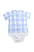 A Blue Short Sleeve Bodysuits from Laranjinha in size 6-12M for boy. (Front View)