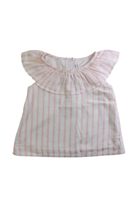 A Pink Sleeveless Tops from Janie & Jack in size 2T for girl. (Front View)