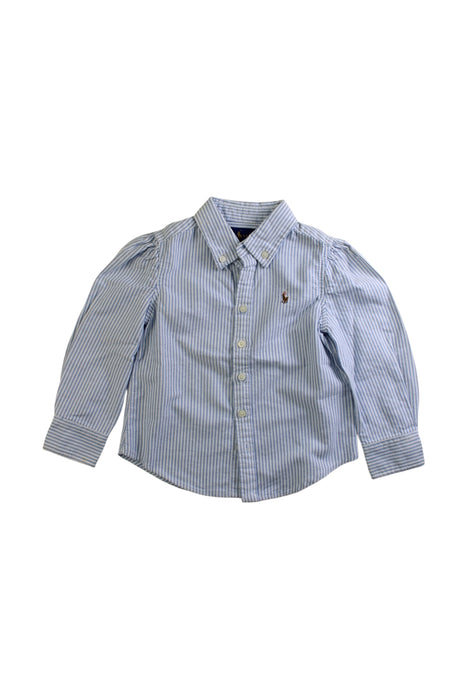 A Blue Long Sleeve Shirts from Ralph Lauren in size 2T for girl. (Front View)