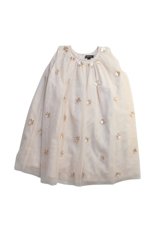 A Ivory Sleeveless Dresses from Velveteen in size 4T for girl. (Front View)