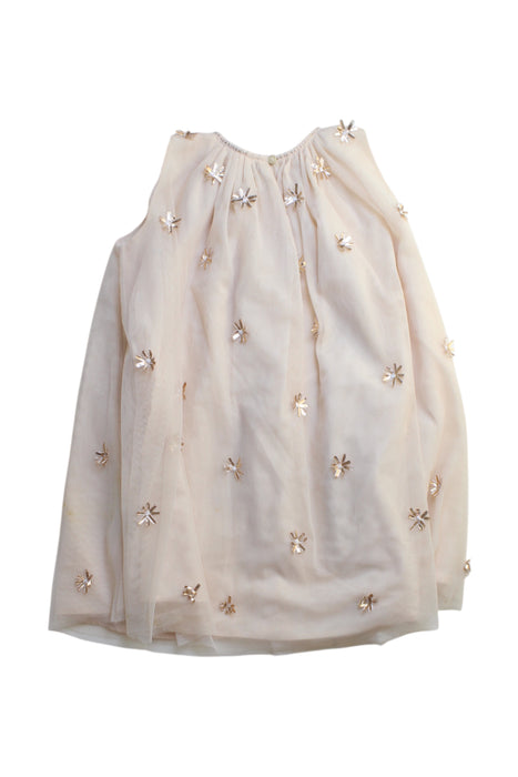 A Ivory Sleeveless Dresses from Velveteen in size 4T for girl. (Back View)