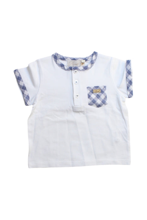 A White Short Sleeve Shirts from Purete du... Bebe in size 6-12M for boy. (Front View)