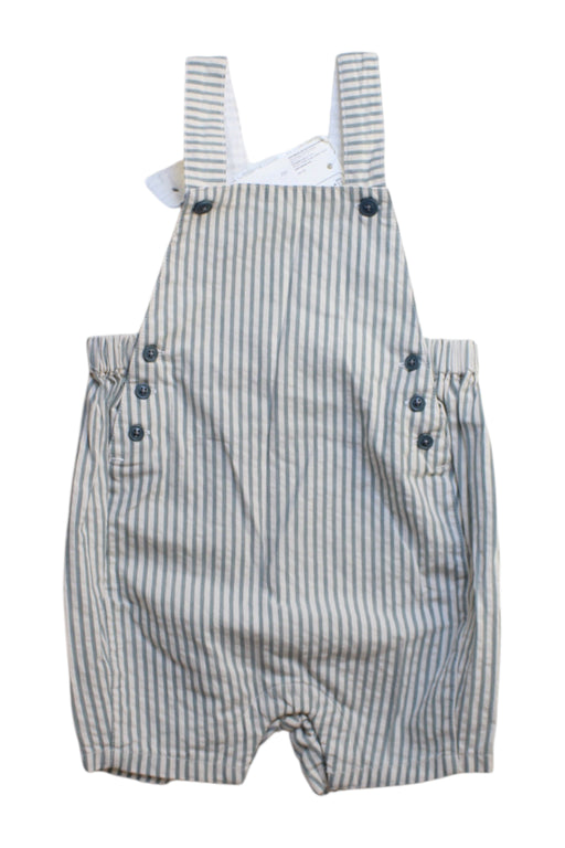 A Grey Overall Shorts from Petit Bateau in size 6-12M for boy. (Front View)