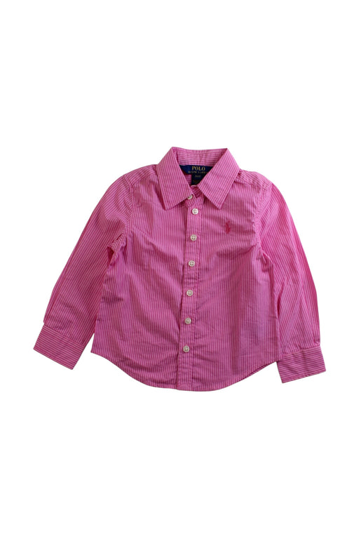 A Pink Long Sleeve Shirts from Polo Ralph Lauren in size 2T for girl. (Front View)