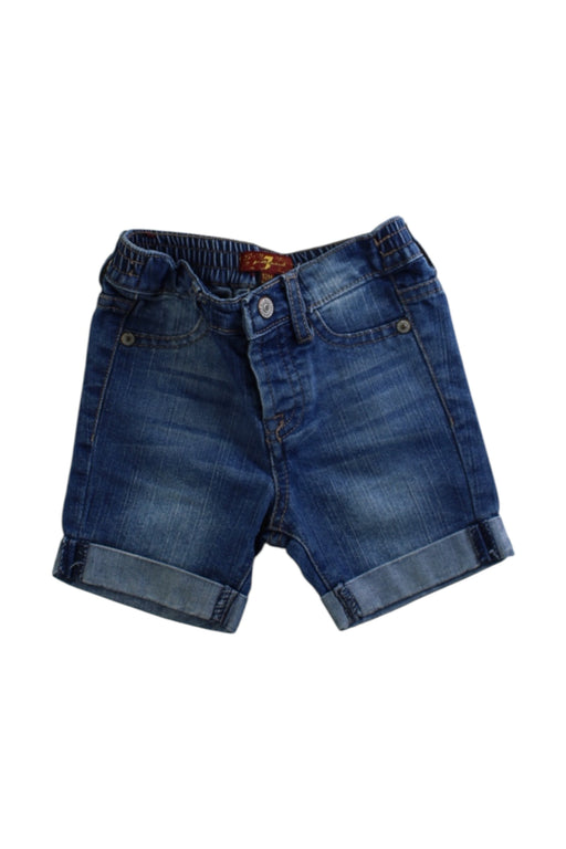 A Blue Shorts from 7 For All Mankind in size 6-12M for girl. (Front View)