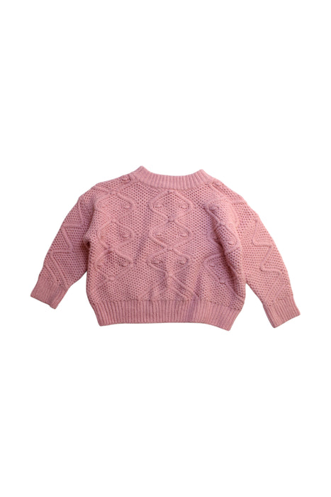 A Pink Knit Sweaters from Seed in size 4T for girl. (Front View)
