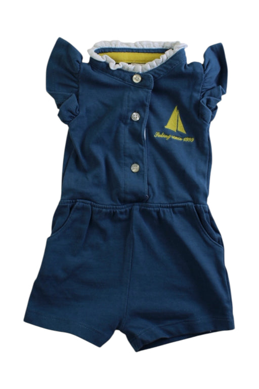 A Blue Short Sleeve Rompers from Gocco in size 6-12M for girl. (Front View)