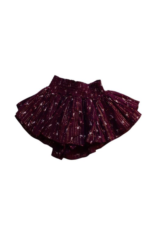 A Burgundy Short Skirts from Velveteen in size 4T for girl. (Front View)