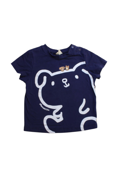 A Navy Short Sleeve T Shirts from Momonittu in size 2T for girl. (Front View)