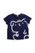 A Navy Short Sleeve T Shirts from Momonittu in size 2T for girl. (Front View)