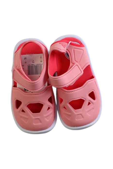 A Pink Sandals from Adidas in size 3T for girl. (Back View)