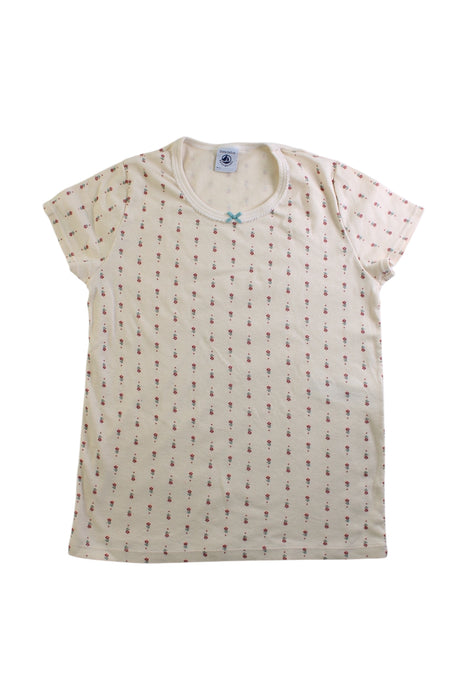A Ivory Short Sleeve T Shirts from Petit Bateau in size 10Y for girl. (Front View)