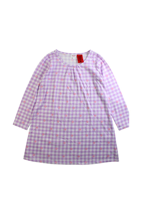 A Pink Long Sleeve Dresses from Seed in size 7Y for girl. (Front View)