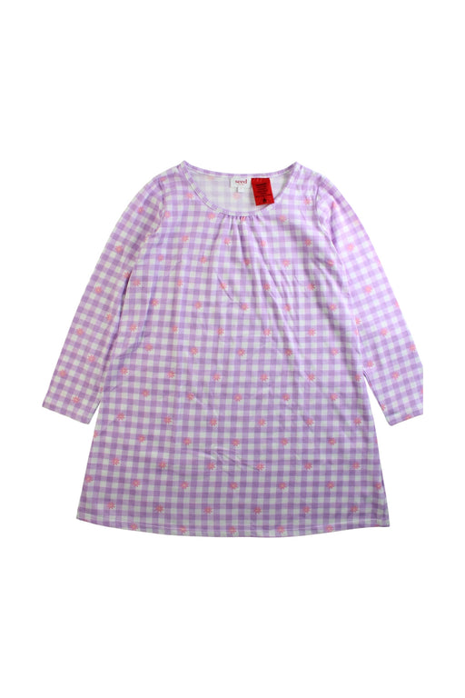 A Pink Long Sleeve Dresses from Seed in size 7Y for girl. (Front View)
