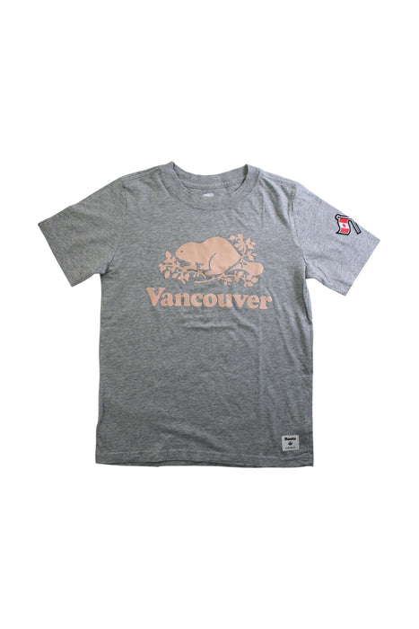 A Grey Short Sleeve T Shirts from Roots in size 7Y for girl. (Front View)