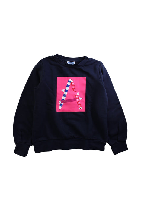 A Navy Crewneck Sweatshirts from Jacadi in size 10Y for girl. (Front View)