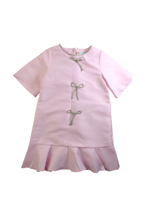 A Pink Short Sleeve Dresses from Mama Luma in size 9Y for girl. (Front View)