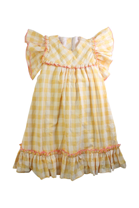 A Yellow Short Sleeve Dresses from La Coqueta in size 9Y for girl. (Front View)